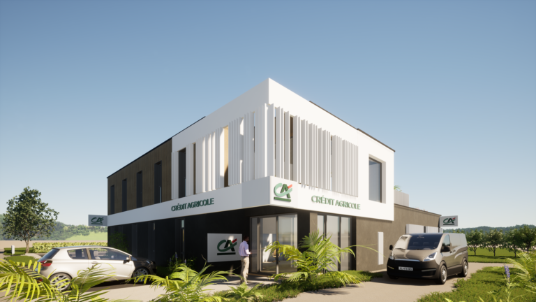 Construction d’une agence bancaire pour le Crédit Agricole à Plouvorn